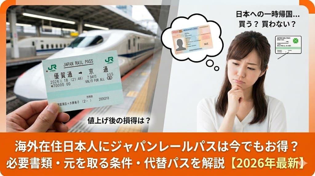 ジャパンレールパスを一時帰国で買おうかどうか迷っている女性の画像