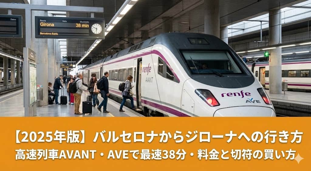 バルセロナからジローナへの行き方｜高速列車AVANT・AVEで最速38分・料金と切符の買い方【2025年版】