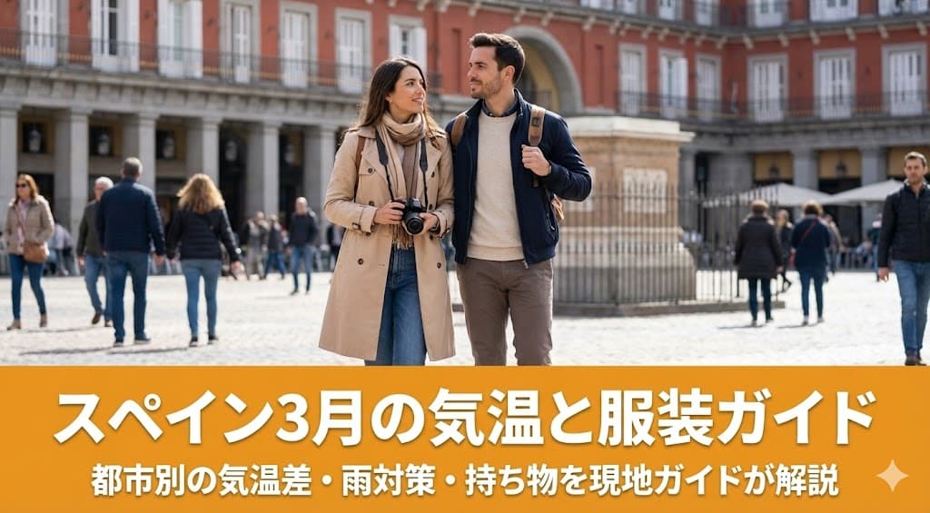 スペイン3月の気温と観光、寒さ対策の記事のアイキャッチ画像