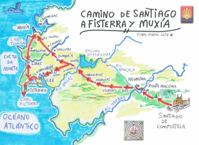 フィステーラ・ムシアの道のマップ