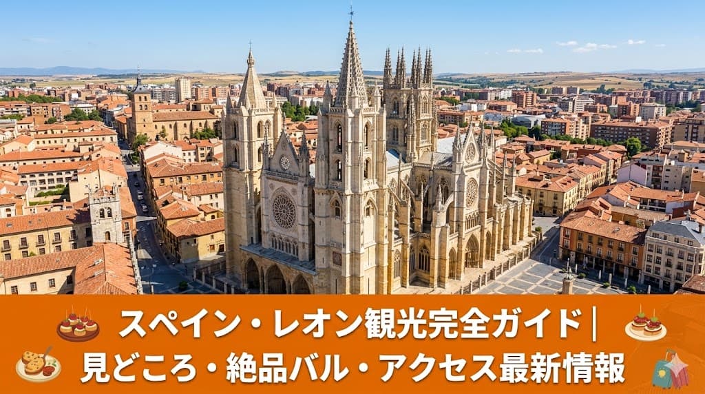 スペイン・レオンの街並みと大聖堂。ロマネスク、ゴシック、ルネサンス、ガウディの4大建築とバル巡りを楽しむための観光まとめガイド。2026年最新版。