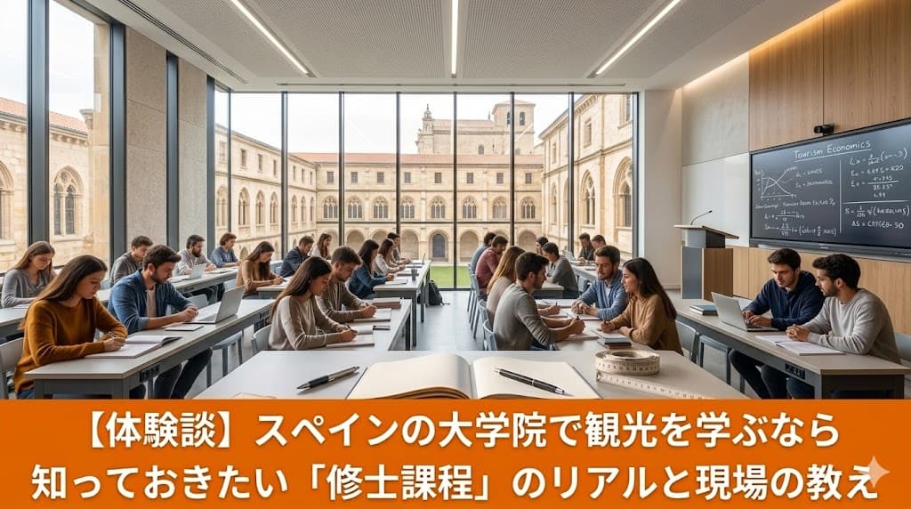 サンティアゴ・デ・コンポステラ大学の校舎。スペインの大学院の教室の様子。観光学修士を専攻した日本人女性の留学体験談