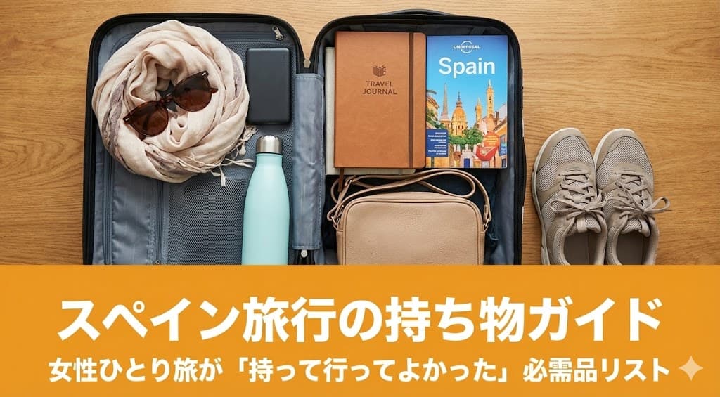 スペイン旅行の持ち物を入れたスーツケース