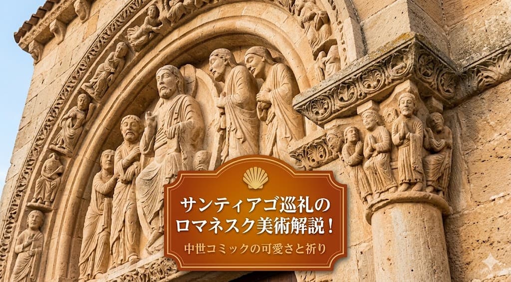 ロマネスク彫刻とその特徴を説明する記事のアイキャッチ画像