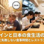 お昼の時間が違う日本とスペインの比較図