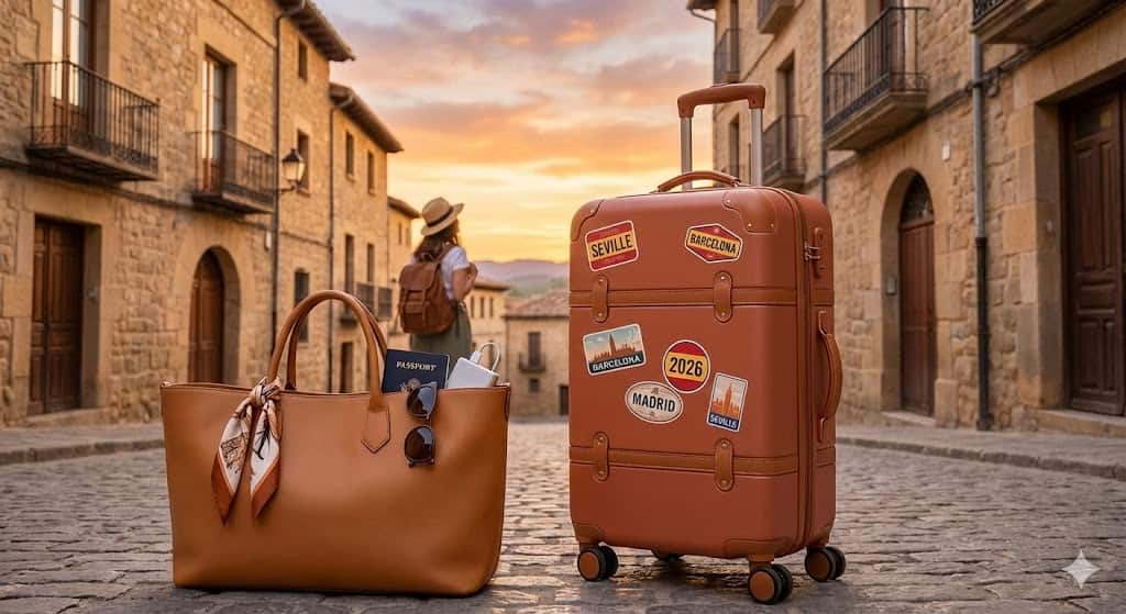スペイン旅行用に準備したスーツケースと機内持ち込み用バッグ