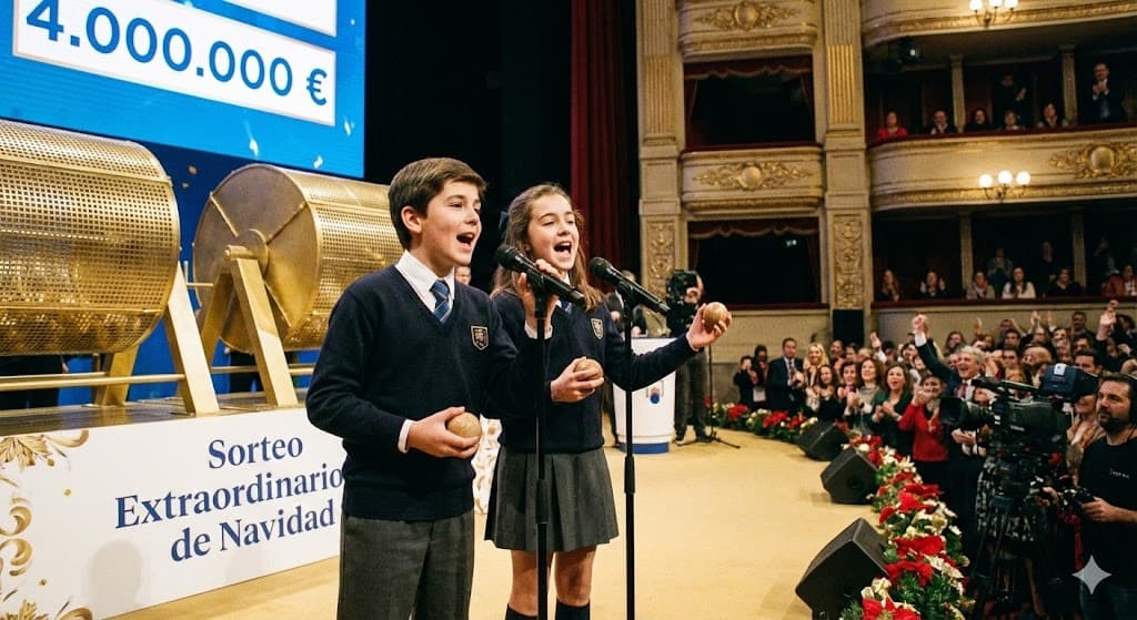 マドリードのサン・イルデフォンソ学校の生徒たちが、「〇〇番〜♪」「400万ユーロ〜♪」と独特の節回しで歌い上げる姿