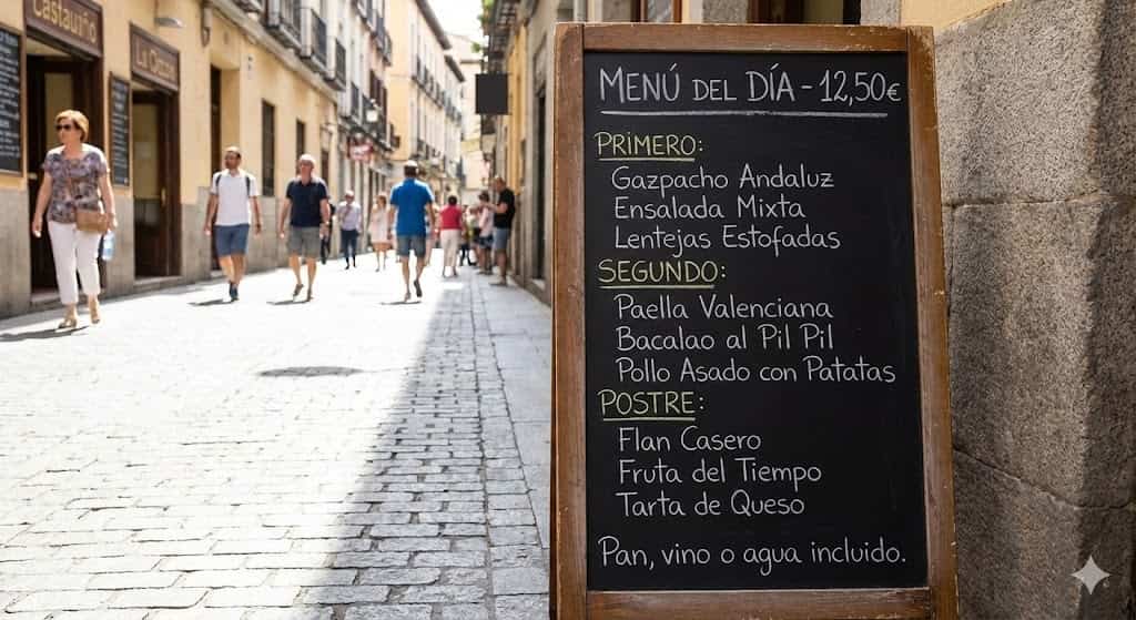 スペインの日替わりメニューボード