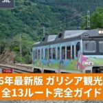 2026年度のガリシア観光列車ツアーのイメージ画像。絶景の沿岸部を走る列車と「2026年最新版 ガリシア観光列車完全ガイド」の文字。