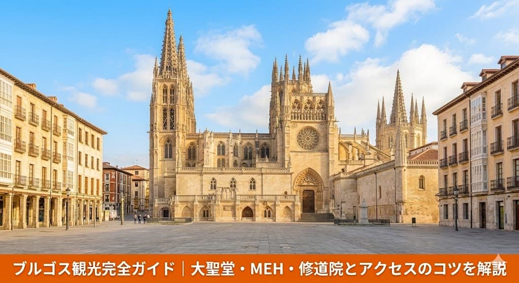 ブルゴス旧市街の街並みと世界遺産の大聖堂へ続く観光ルート